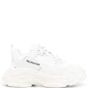 ( Positively Conscious ) Balenciaga 9083 WHITE/MULTIC Baskets Triple S à Logo All-over Homme