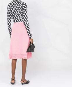 ( Positively Conscious ) Balenciaga Jupe Mi-longue En Maille Ajourée 5630 PINK -Vente magasin Balenciaga 17731447 39147159 600