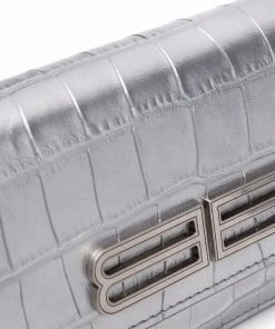 ( Positively Conscious ) Balenciaga 8103 SILVER Portefeuille Gossip à Bride En Chaîne Femme -Vente magasin Balenciaga 17731459 37649876 600