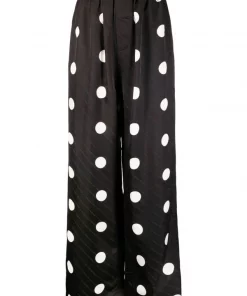 ( Positively Conscious ) Balenciaga 1070 BLACK/WHITE Pantalon Ample à Pois Femme