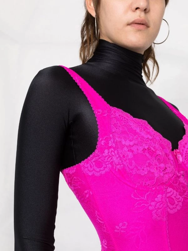 ( Positively Conscious ) Balenciaga 6840 LIPSTICK PINK Robe Courte à Fleurs En Jacquard Femme 7 ( Positively Conscious ) Balenciaga 6840 LIPSTICK PINK Robe Courte à Fleurs En Jacquard Femme – Image 5