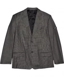 ( Positively Conscious ) Balenciaga 9501 -BEIGE Blazer Boutonné à Effet Délavé Homme