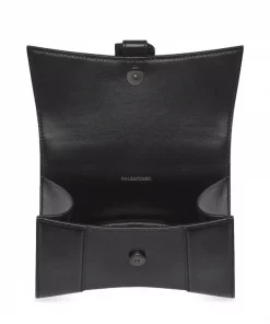 ( Positively Conscious ) Balenciaga 1000 -Black Sac Porté épaule Hourglass à Logo Femme -Vente magasin Balenciaga 17731550 38194943 600