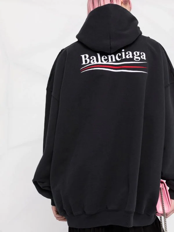 ( Positively Conscious ) Balenciaga Hoodie Ample à Logo Imprimé Femme 5 ( Positively Conscious ) Balenciaga Hoodie Ample à Logo Imprimé Femme – Image 3