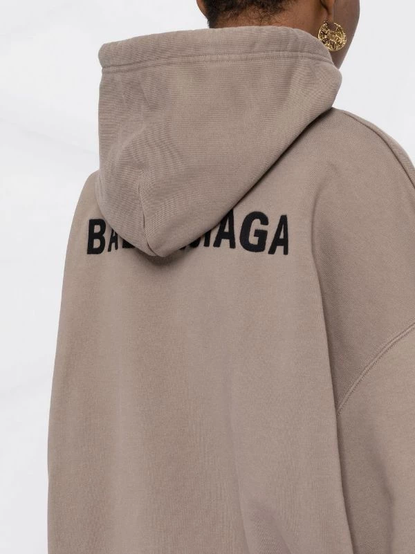 ( Positively Conscious ) Balenciaga Hoodie En Coton à Logo Imprimé 7761 TAUPE/BLACK 5 ( Positively Conscious ) Balenciaga Hoodie En Coton à Logo Imprimé 7761 TAUPE/BLACK – Image 3