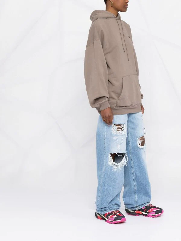 ( Positively Conscious ) Balenciaga Hoodie En Coton à Logo Imprimé 7761 TAUPE/BLACK 6 ( Positively Conscious ) Balenciaga Hoodie En Coton à Logo Imprimé 7761 TAUPE/BLACK – Image 4