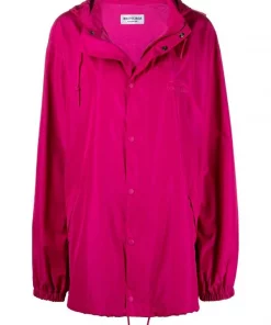 ( Positively Conscious ) Balenciaga Coupe-vent Oversize à Logo Brodé 5510 FUCHSIA