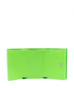 ( Positively Conscious ) Balenciaga Portefeuille En Cuir à Logo Imprimé 3817 ACID GREEN -Vente magasin Balenciaga 17731642 38963991 600