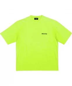 ( Positively Conscious ) Balenciaga T-shirt à Logo BB Brodé 7110 FLUO YELLOW/BLACK