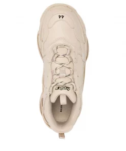 ( Positively Conscious ) Balenciaga Baskets Triple S En Cuir Artificiel 9700 BEIGE -Vente magasin Balenciaga 17731665 37826884 600