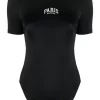 ( Positively Conscious ) Balenciaga Maillot De Bain Paris à Manches Courtes 1077 BLACK/WHITE