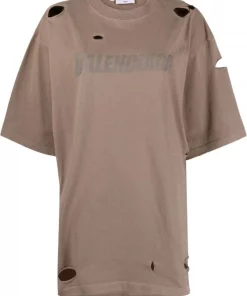 ( Positively Conscious ) Balenciaga T-shirt Effet-usé à Logo Imprimé Femme