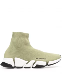 ( Positively Conscious ) Balenciaga 3491 LIGHT KAKI/WHI/BLA Baskets Chaussettes Speed 2.0 Homme