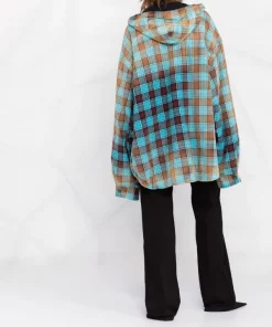 ( Positively Conscious ) Balenciaga Chemise Imprimée à Capuche 6305 TURQUOISE/RED -Vente magasin Balenciaga 17732000 39618625 600