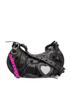 ( Positively Conscious ) Balenciaga 1000 -Black Sac Porté épaule Le Cagole S Femme