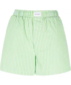 ( Positively Conscious ) Balenciaga 3048 GREEN/WHITE Short De Pyjama à Rayures Femme