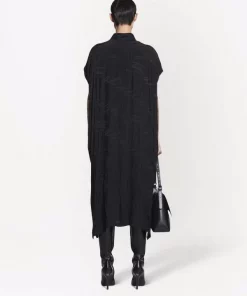 ( Nouvelle Collection ) Balenciaga Robe Mi-longue à Logo Imprimé 1000 BLACK -Vente magasin Balenciaga 17732022 38874282 600