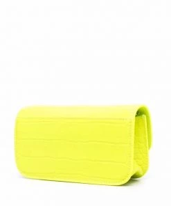 ( Positively Conscious ) Balenciaga 7206 -FLUO YELLOW Sac Porté épaule Gossip à Plaque Logo Femme -Vente magasin Balenciaga 17732031 38029578 600