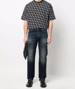 ( Positively Conscious ) Balenciaga Jean Droit à Effet Délavé 4021 DEEP BLUE -Vente magasin Balenciaga 17732042 37876256 600