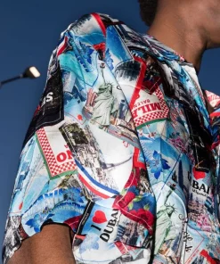 ( Positively Conscious ) Balenciaga Chemise All-Over Cities Imprimée Homme -Vente magasin Balenciaga 17879824 39569783 600