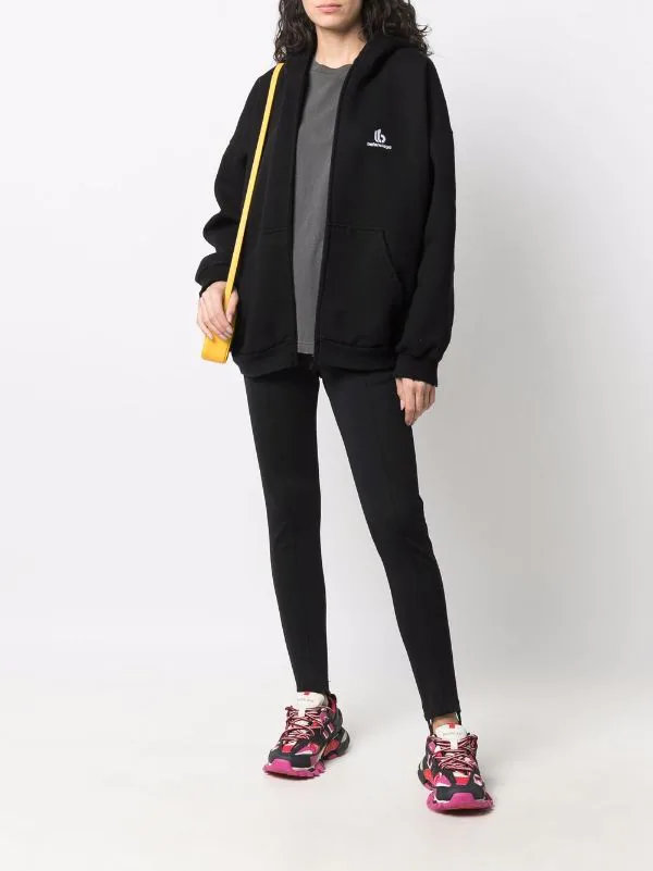 ( Nouvelle Collection ) Balenciaga Hoodie Zippé à Logo Brodé 1070 BLACK/ WHITE 5 ( Nouvelle Collection ) Balenciaga Hoodie Zippé à Logo Brodé 1070 BLACK/ WHITE – Image 3