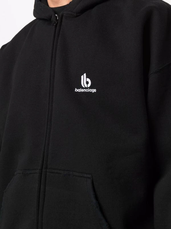 ( Nouvelle Collection ) Balenciaga Hoodie Zippé à Logo Brodé 1070 BLACK/ WHITE 8 ( Nouvelle Collection ) Balenciaga Hoodie Zippé à Logo Brodé 1070 BLACK/ WHITE – Image 6