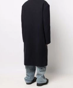 ( Positively Conscious ) Balenciaga 4100 DARK NAVY Manteau à Simple Boutonnage Homme -Vente magasin Balenciaga 17959222 38032870 600