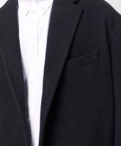 ( Positively Conscious ) Balenciaga 4100 DARK NAVY Manteau à Simple Boutonnage Homme -Vente magasin Balenciaga 17959222 38033770 600