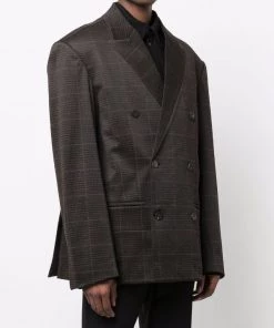 ( Nouvelle Collection ) Balenciaga Blazer Oversize à Carreaux 2135 - BROWN -Vente magasin Balenciaga 17996626 38407245 600