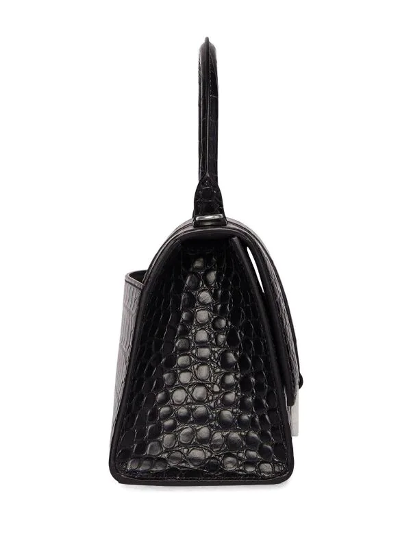 ( Positively Conscious ) Balenciaga DARK GREY Petit Sac à Main Hourglass à Effet Peau De Crocodile Femme 5 ( Positively Conscious ) Balenciaga DARK GREY Petit Sac à Main Hourglass à Effet Peau De Crocodile Femme – Image 4