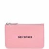 ( Positively Conscious ) Balenciaga Porte-cartes En Cuir à Logo Imprimé 5861 SWEET PINK/L BLACK -Vente magasin Balenciaga 18139226 38915603 600