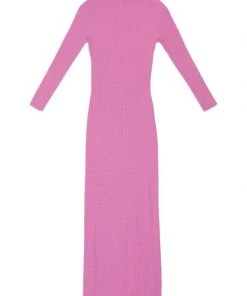 ( Positively Conscious ) Balenciaga 5900 PINK Robe En Laine à Col Montant Femme