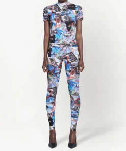 ( Positively Conscious ) Balenciaga 8470 MULTICO T-shirt à Imprimé Graphique All-over Femme -Vente magasin Balenciaga 18175020 38989444 600