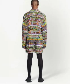 ( Positively Conscious ) Balenciaga Short De Pyjama AD Banners Homme -Vente magasin Balenciaga 18175057 39027918 600
