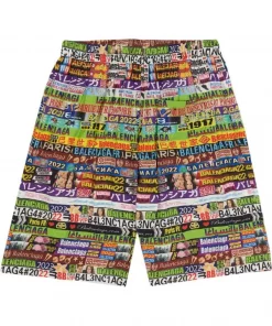 ( Positively Conscious ) Balenciaga Short De Pyjama AD Banners Homme