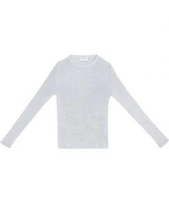 ( Nouvelle Collection ) Balenciaga SILVER Pull Nervuré En Maille Métallisée Femme