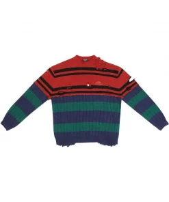 ( Nouvelle Collection ) Balenciaga Pull à Effet Usé Homme