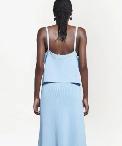 ( Positively Conscious ) Balenciaga SKY BLUE Caraco En Maille Nervurée Femme -Vente magasin Balenciaga 18185542 39045102 600