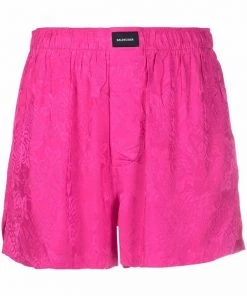 ( Positively Conscious ) Balenciaga Short Taille-haute à Patch Logo Femme