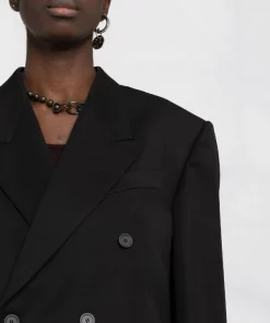 ( Nouvelle Collection ) Balenciaga 0100 BLACK W Blazer Shrunk DB Femme -Vente magasin Balenciaga 18306046 39222937 600