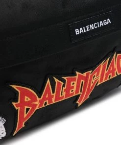 ( Positively Conscious ) Balenciaga Sac Banane à Patch Logo 1000 BLACK -Vente magasin Balenciaga 18338333 39333376 600