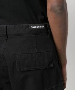 ( Positively Conscious ) Balenciaga Pantalon Droit à Poches Cargo 1000 BLACK -Vente magasin Balenciaga 18348960 39426808 600