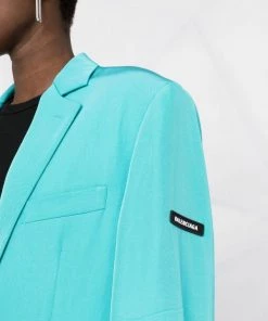 ( Nouvelle Collection ) Balenciaga Blazer à Simple Boutonnage 1666 LAGOON BLUE -Vente magasin Balenciaga 18348962 39349935 600