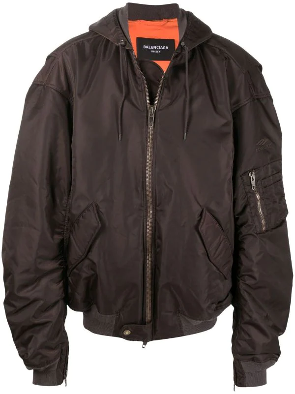 ( Nouvelle Collection ) Balenciaga 2150 DARK BROWN Veste Bomber à Capuche Homme 3 ( Nouvelle Collection ) Balenciaga 2150 DARK BROWN Veste Bomber à Capuche Homme