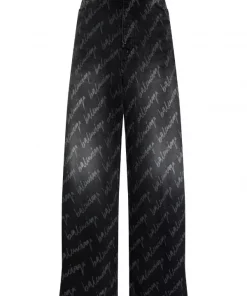 ( Positively Conscious ) Balenciaga Jean Ample à Logo Imprimé 1052 - STONE WASH BLACK
