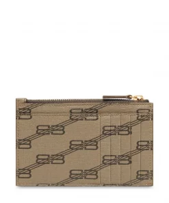 ( Positively Conscious ) Balenciaga BEIGE+BROWN Porte-cartes Zippé à Motif BB Monogrammé Homme -Vente magasin Balenciaga 18454568 39584916 600